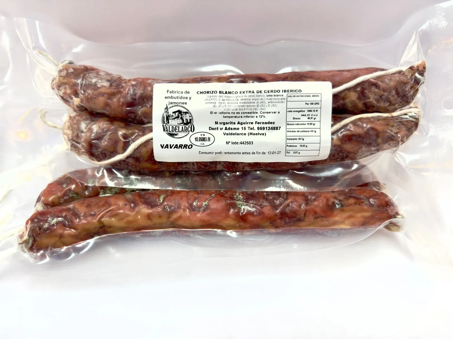 Chorizo Blanco Los Navarros(Pack 2 Uds.)